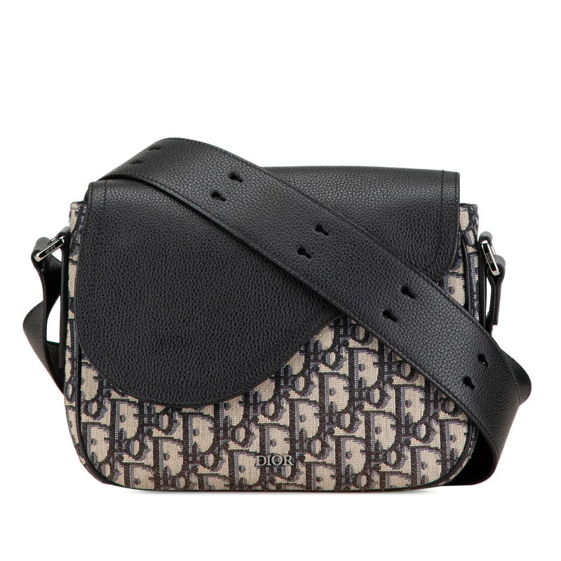 Dior Oblique Saddle Leather Jacquard Shoulder Bag