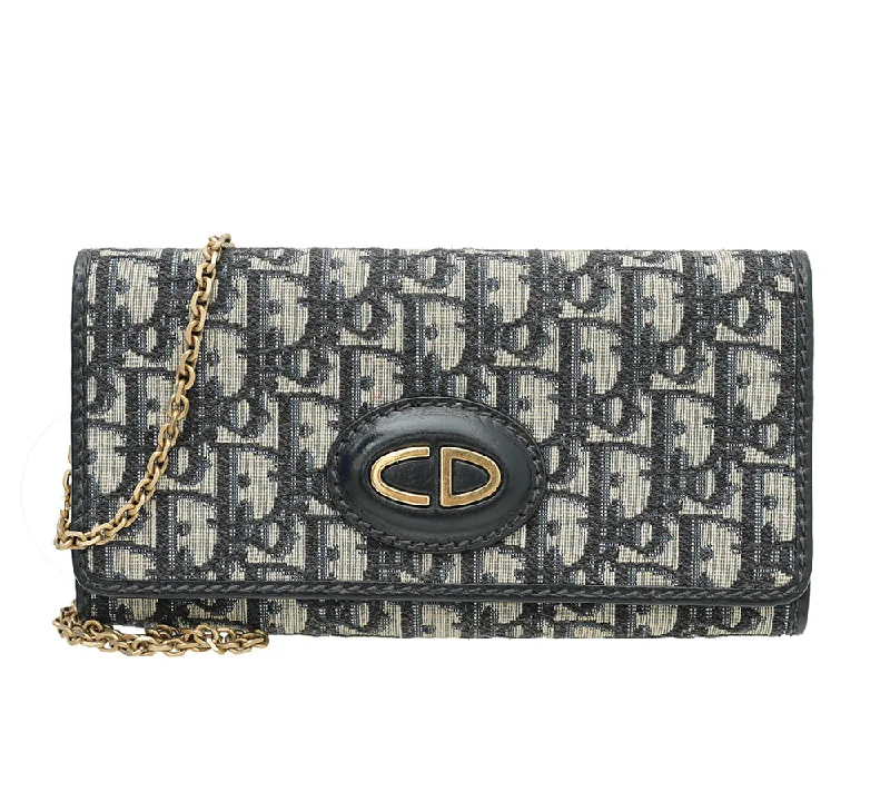 Christian Dior Blue CD Oblique Wallet On Chain