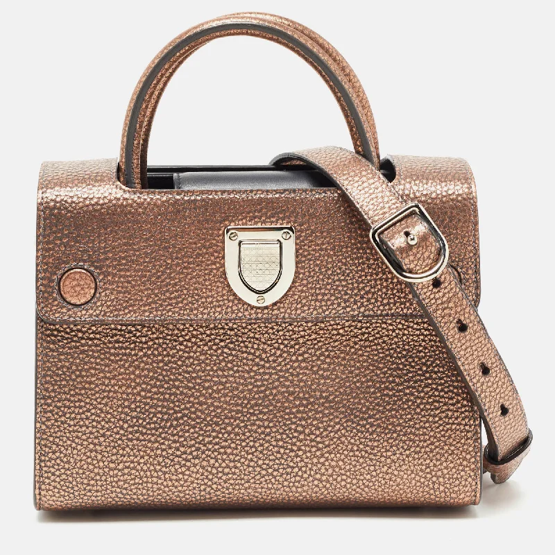 Dior Bronze Leather Mini Diorever Tote