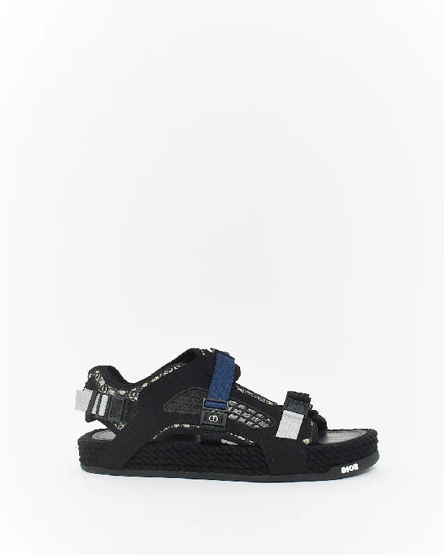 Dior Men's Black Suede & Canvas Sandals - 44