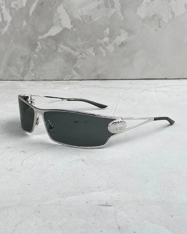 DIOR 2000's "J'ADORE 1" WRAP CHROME SUNGLASSES