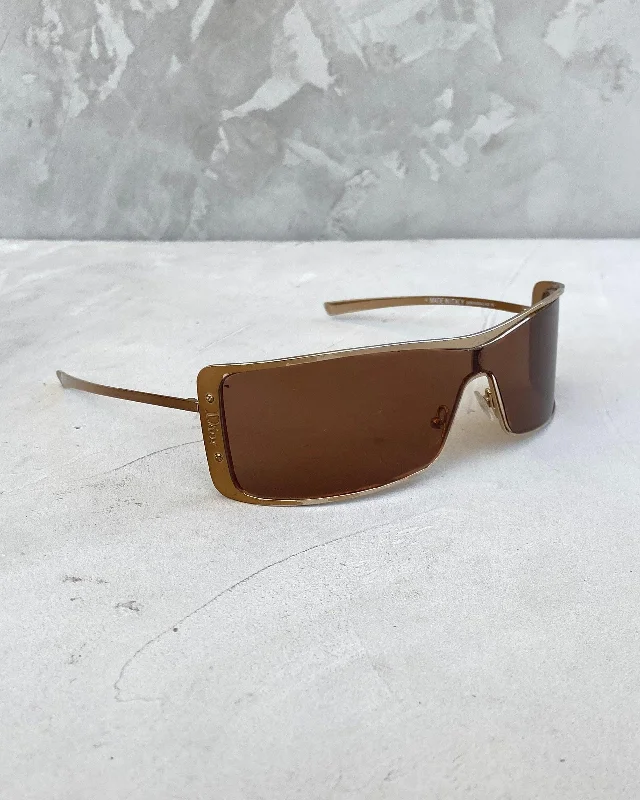 DIOR RAGGA 2 GOLD CHROME WRAP SUNGLASSES