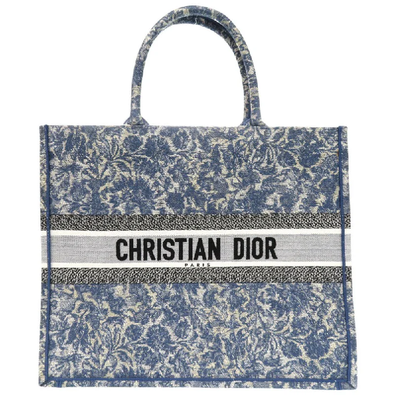 Christian Dior Tote Bag canvas blue book tote large