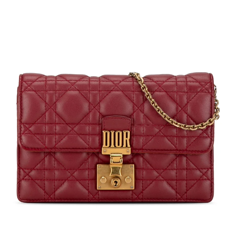 Dior Lambskin Cannage DiorAddict Wallet on Chain (SHG-ZucAi9)