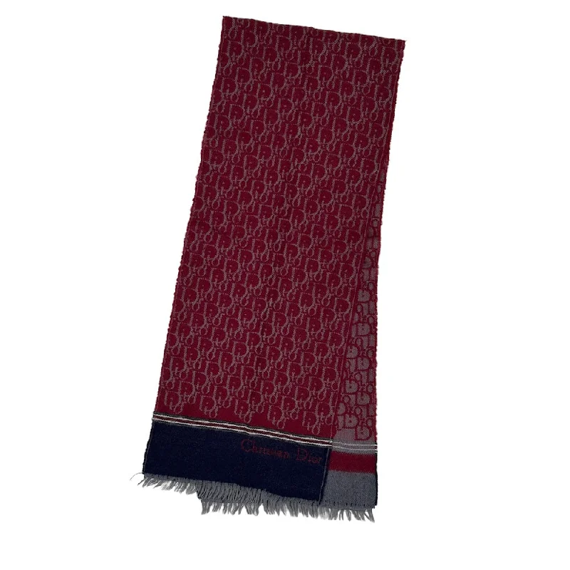 DIOR OBLIQUE MONOGRAM SCARF - NAVY/MAROON