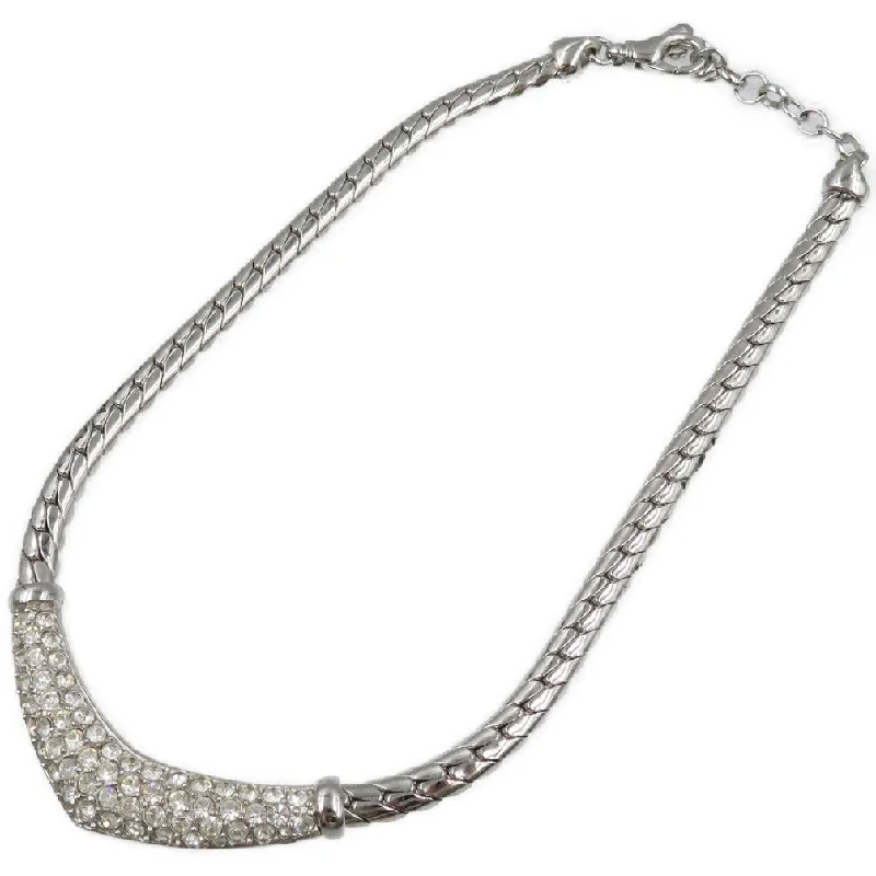 Christian Dior Necklace Metal, Rhinestone Silver