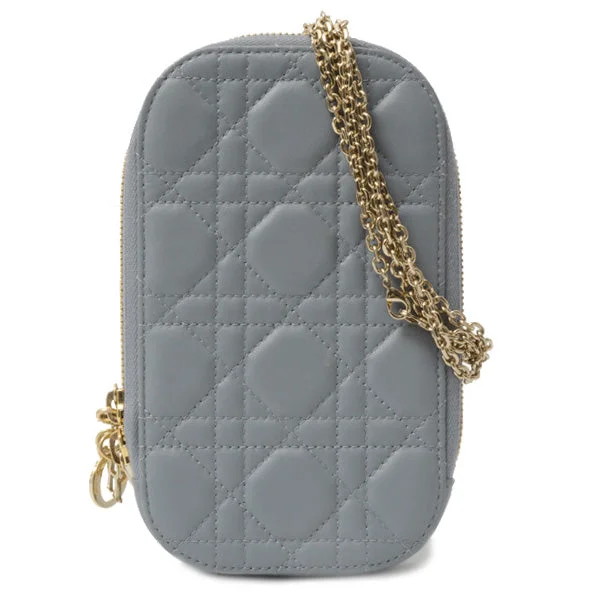 Christian Dior Lady Dior Lambskin Cannage Phone Holder Bag