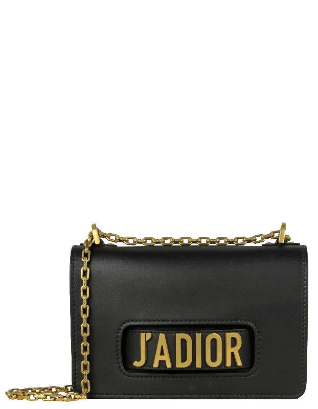 Christian Dior Black Leather J'Adior Chain Flap Bag