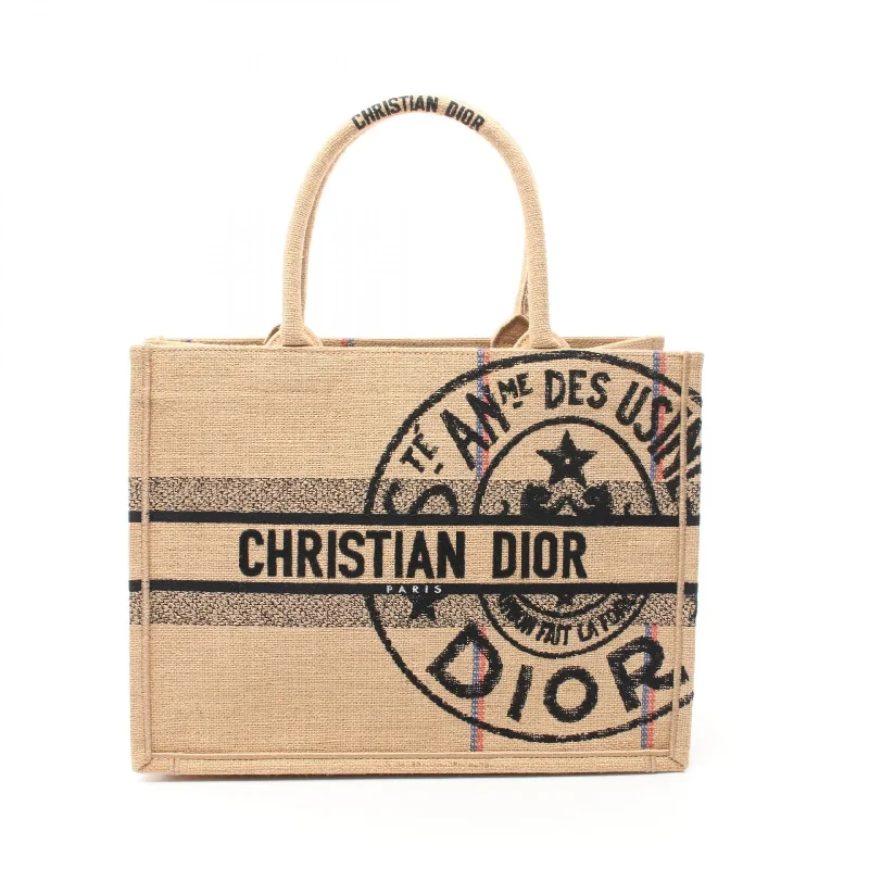 Dior Book Tote Jute Canvas Medium Bag