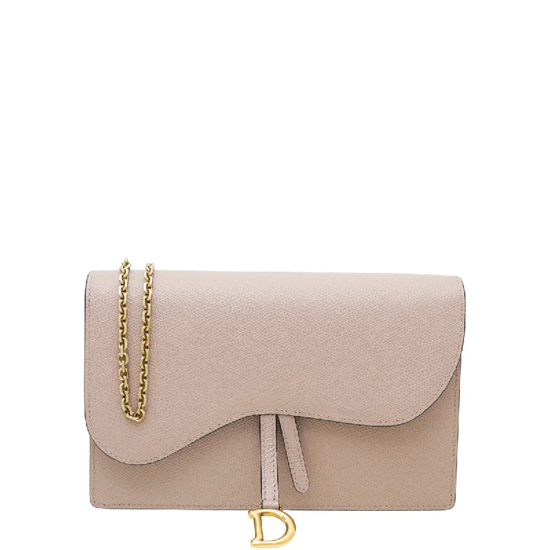 Christian Dior Dusty Pink Saddle Wallet On Chain Bag