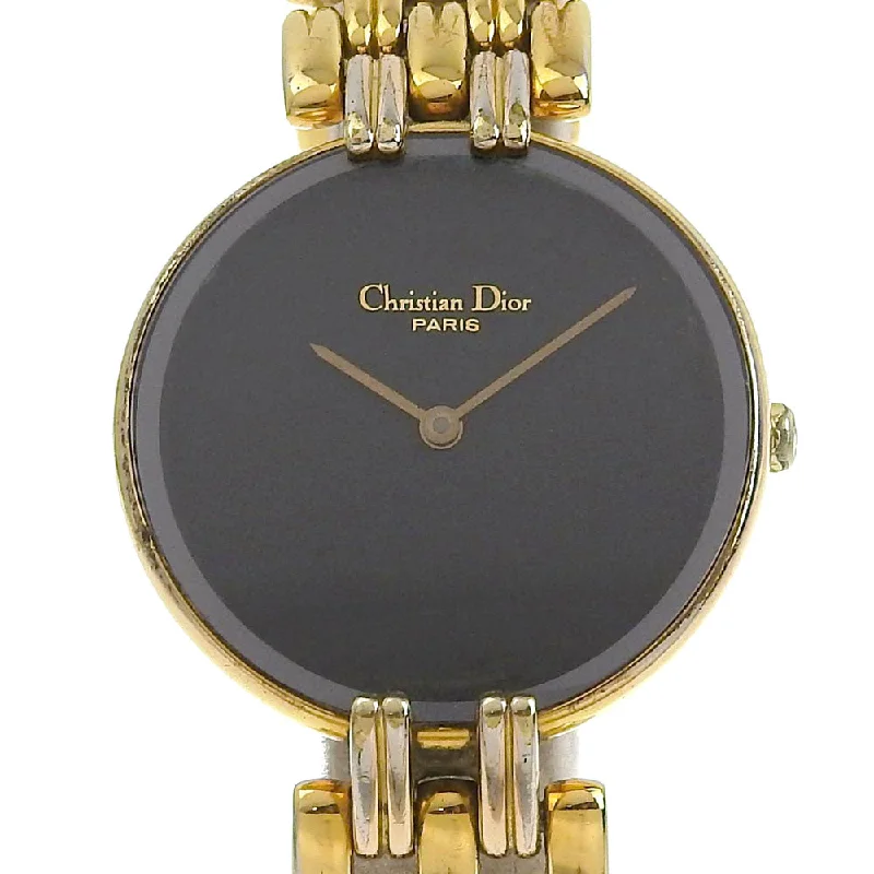 Christian Dior Watches Quartz 46.154.3 Plated Gold black Bagira black dial Women Used Authentic