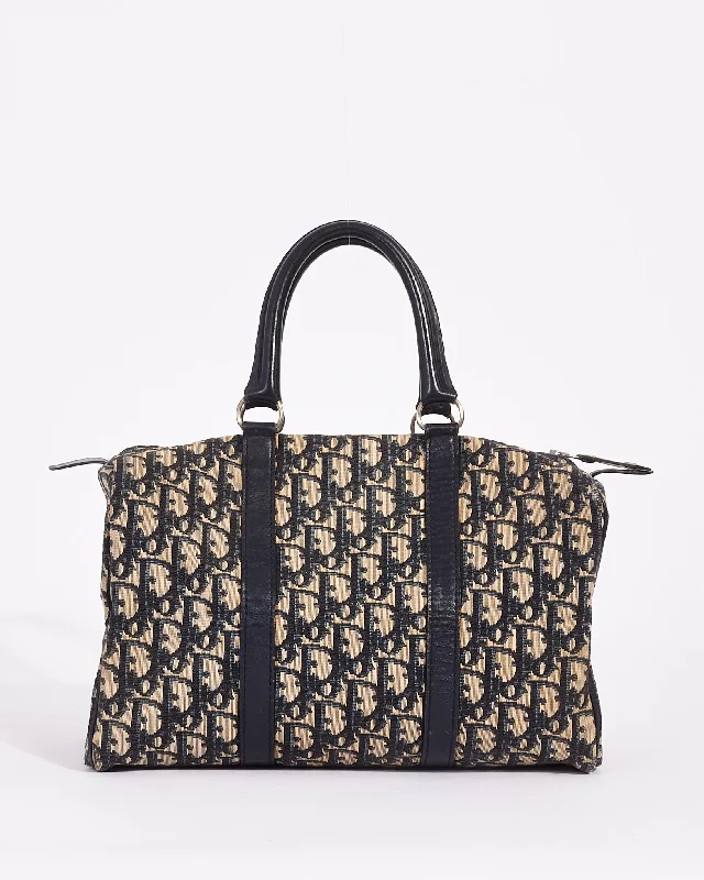 Dior Blue Oblique Canvas Diorissimo Boston Tote Bag