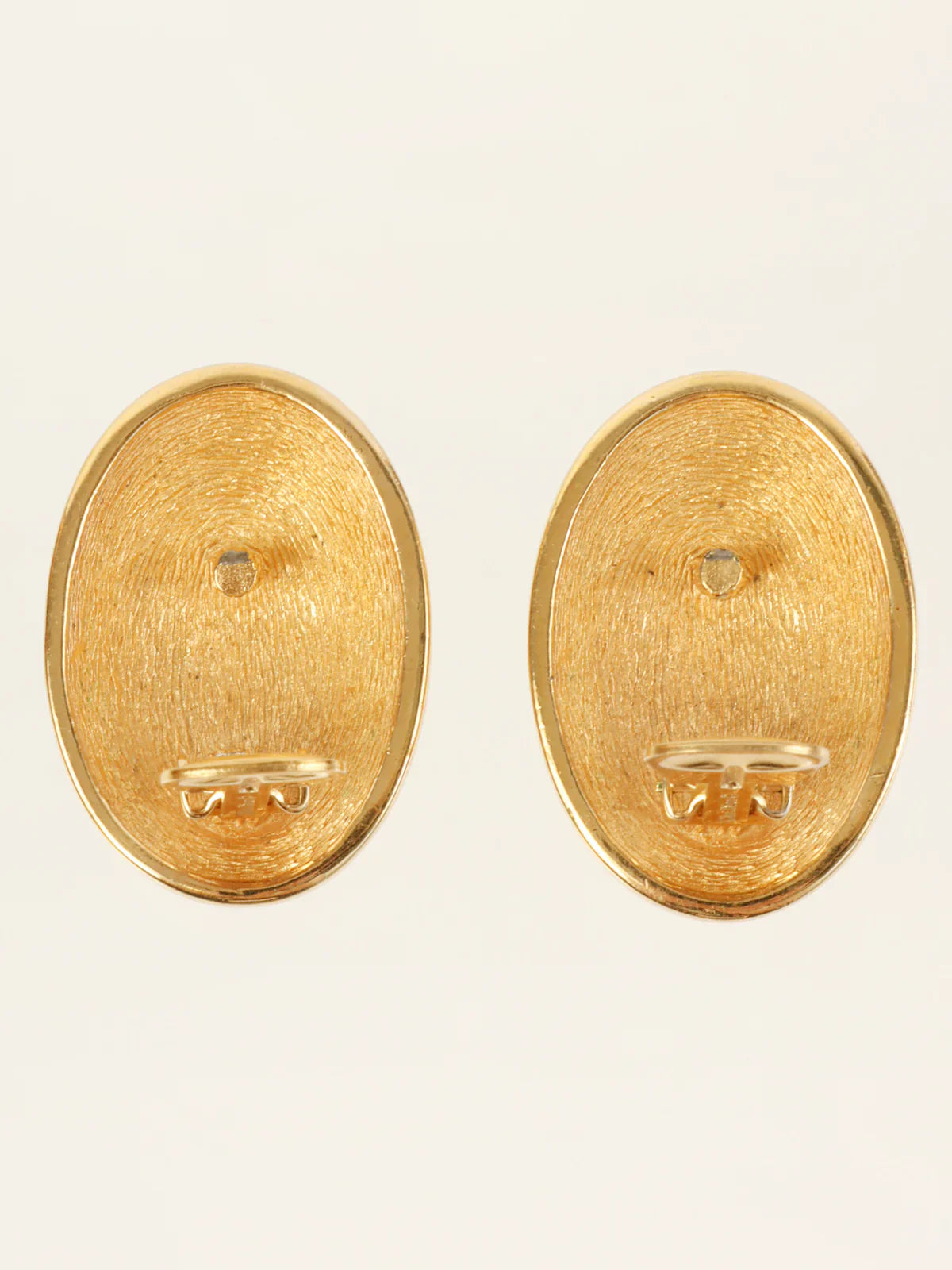 DIOR Oval Logo Earrings Gold