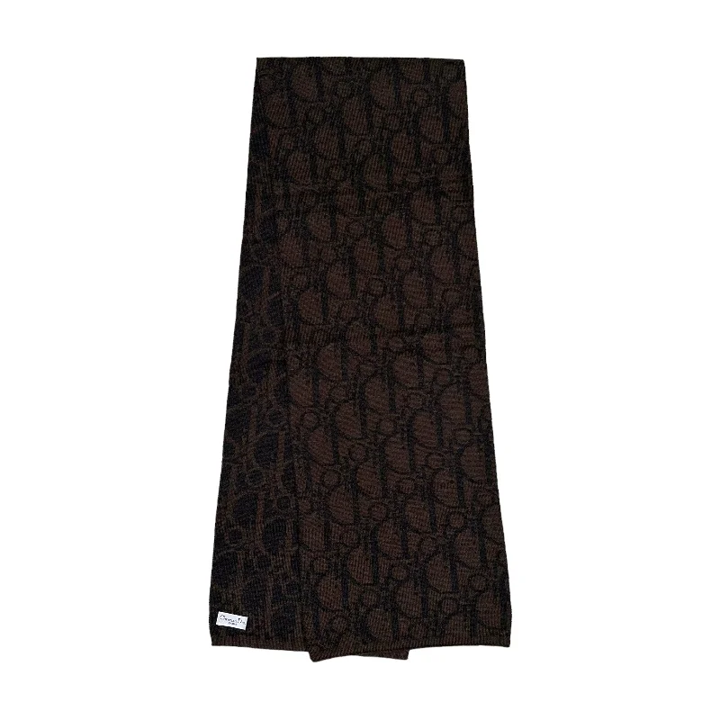 DIOR MONOGRAM SCARF BROWN & BLACK