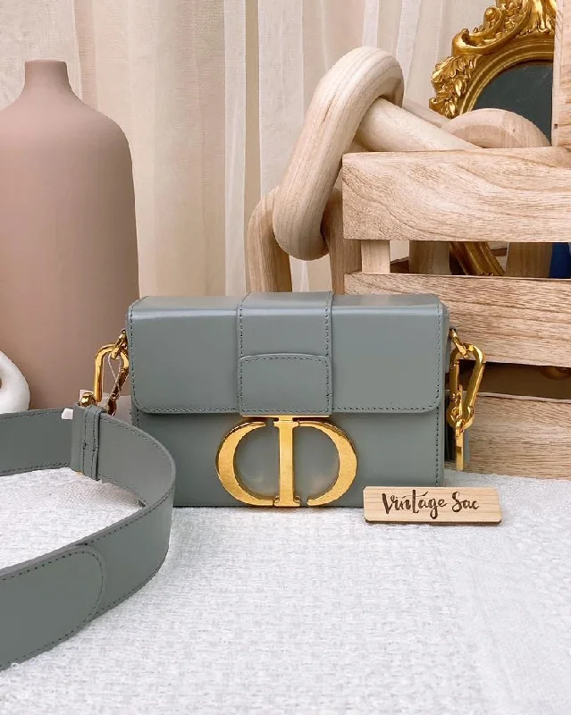 Dior Grey Calfskin 30 Montaigne Box Bag GHW