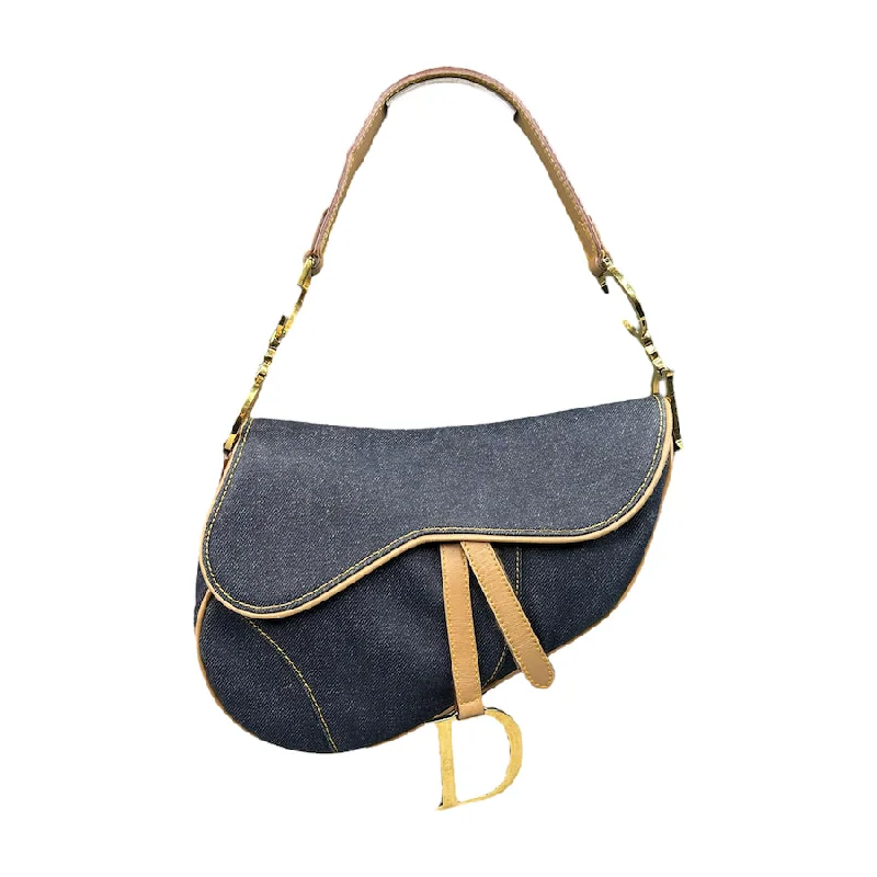 DIOR 2002 DENIM / LEATHER SADDLE BAG