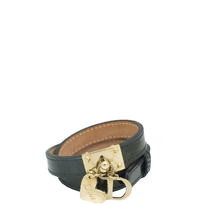 Christian Dior Dark Olive D-Heart Double Tour Bracelet