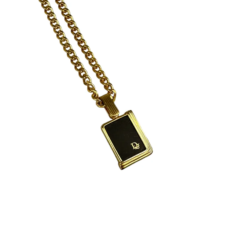 DIOR BLACK/GOLD PLATED NECKLACE