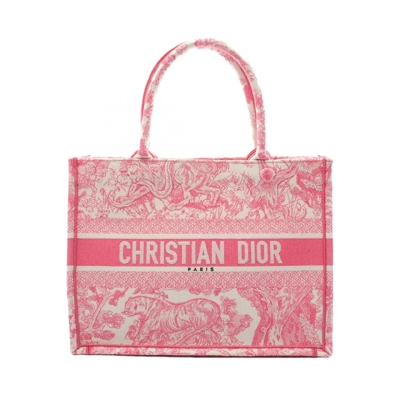 Christian Dior Book Tote Canvas Bag Pink/White