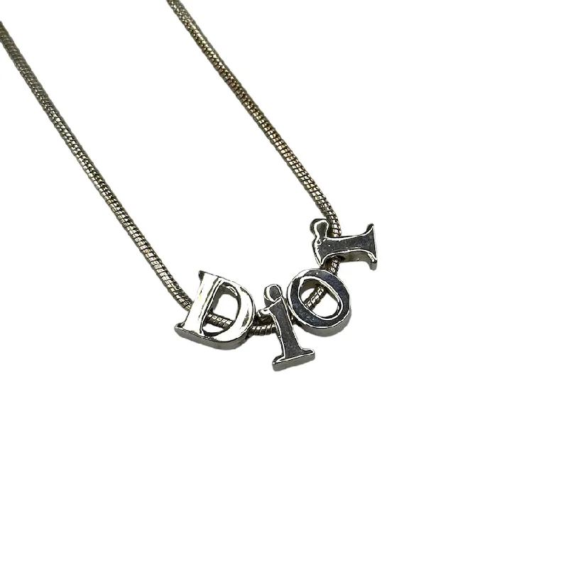 DIOR SPELLOUT CHARM NECKLACE - SILVER PLATED