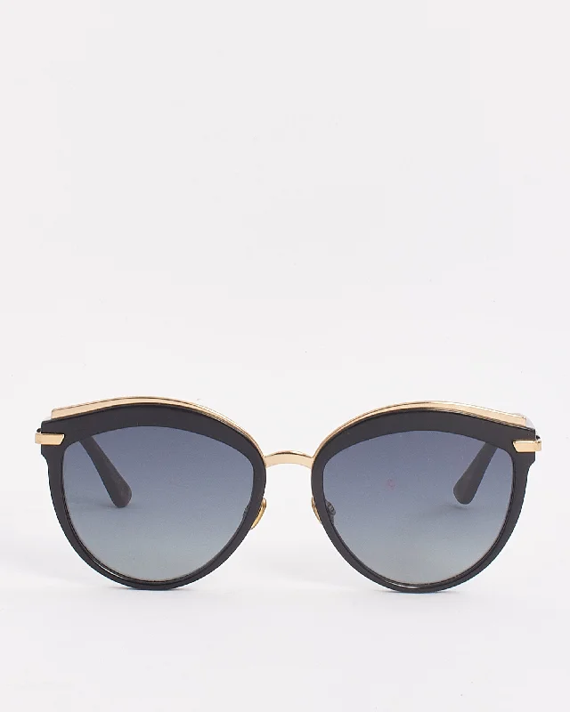 Dior Black/Gold/Tortoise WR 786 Cat Eye Sunglasses