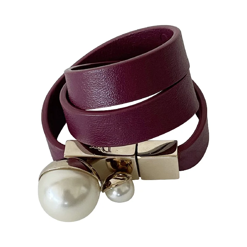 Christian Dior Faux Pearl Mise en Dior Wrap Bracelet