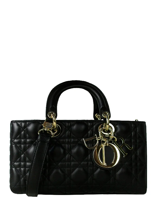 Christian Dior Black Cannage Lambskin Quilted Leather Lady D-Joy Bag