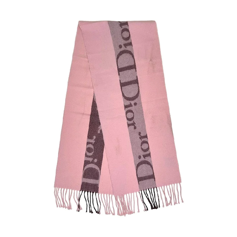 DIOR SPELLOUT SCARF - BABY PINK WOOL/ACRYLIC BLEND