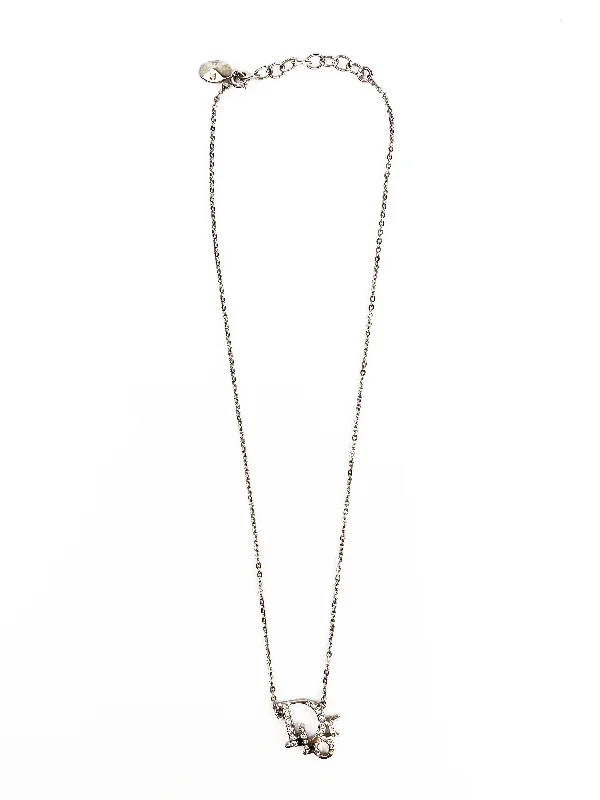 Christian Dior Logo Crystal Necklace