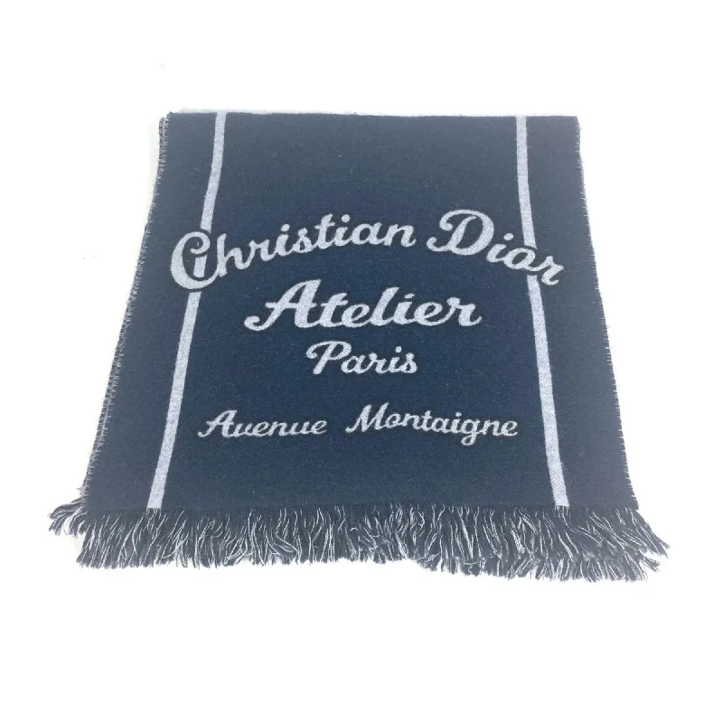 Christian Dior Dior 21E0007A0612 Bicolor Atelier Scarf Wool Men's Navy