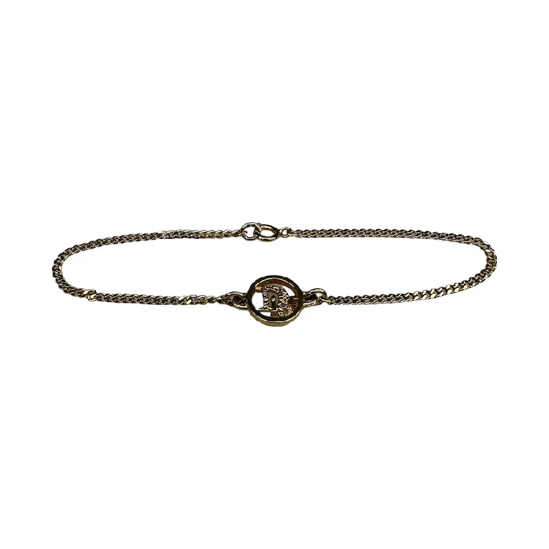 DIOR GOLD PLATED TROTTER LOGO BRACELET