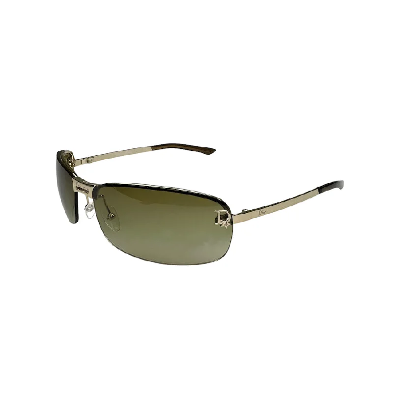 DIOR MINI POP RIMLESS SUNGLASSES - GREEN / SILVER