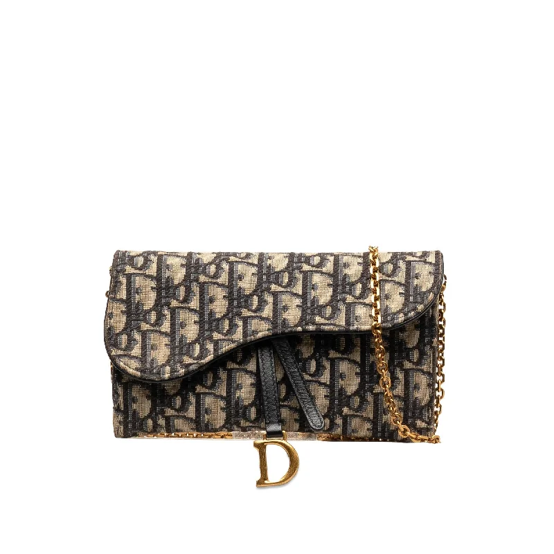 Dior Oblique Saddle Wallet On Chain (SHG-R0QMx8)