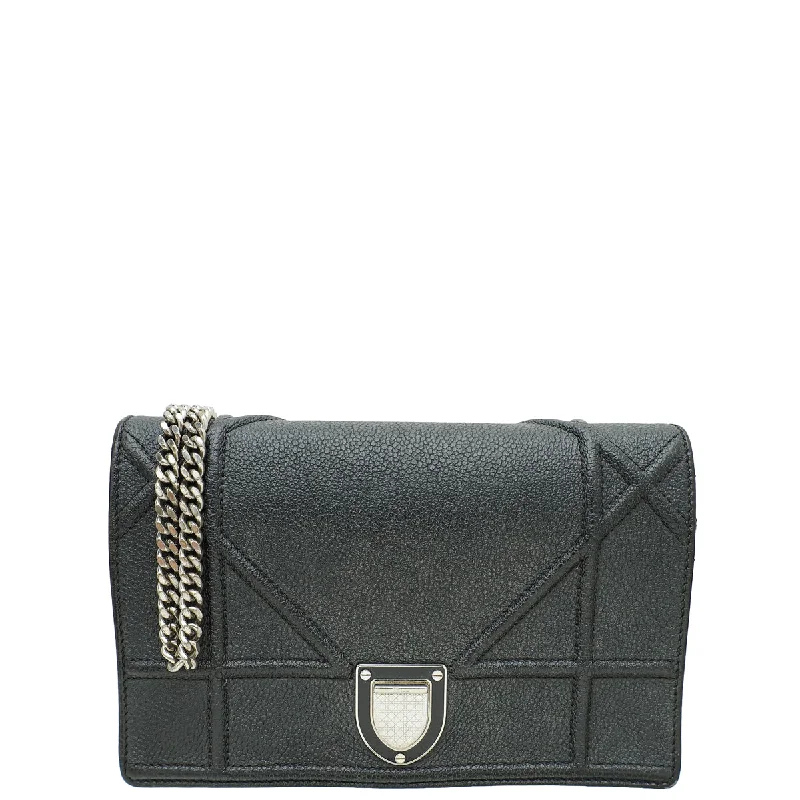 Christian Dior Black Diorama Wallet On Chain