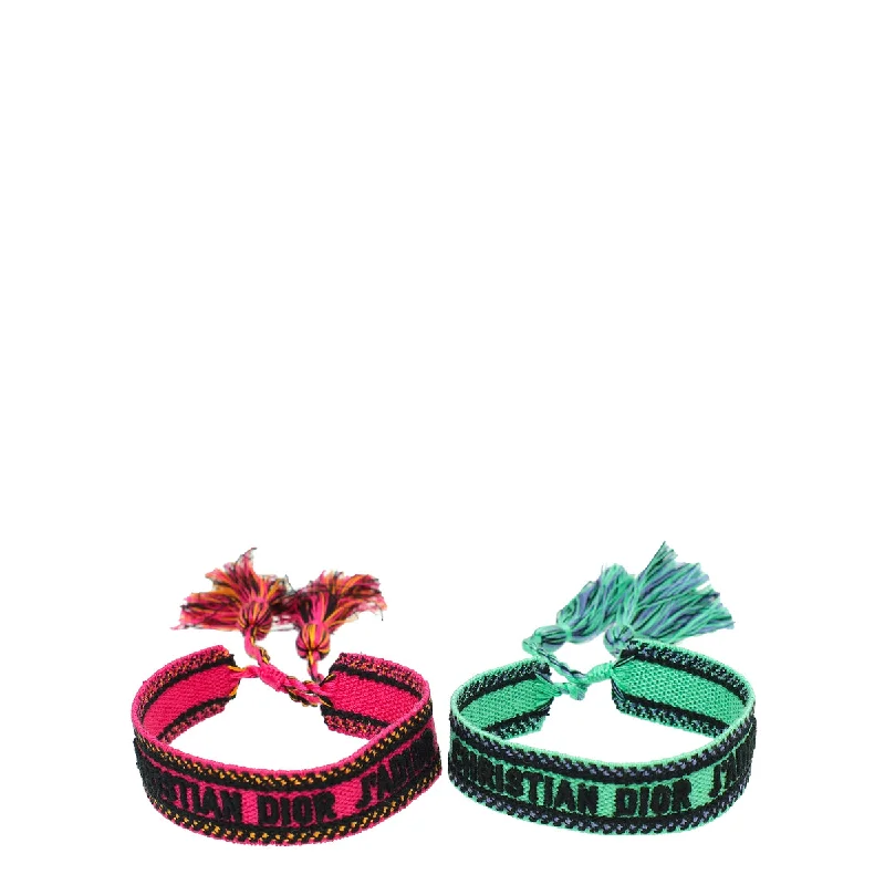 Christian Dior Bicolor J'adior Embroidered Bracelet Set