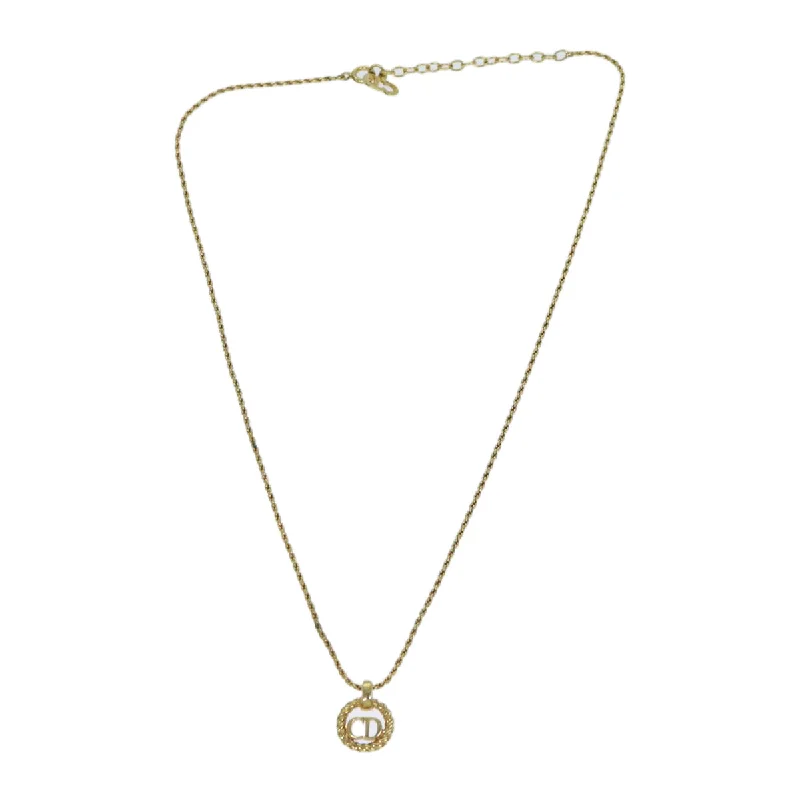 CHRISTIAN DIOR Necklace metal Gold Auth yk12885