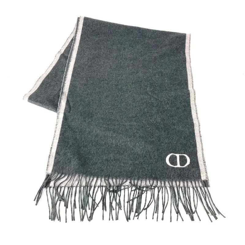 Christian Dior Dior 93E0015DH001 CD Scarf Silk Women's Grey