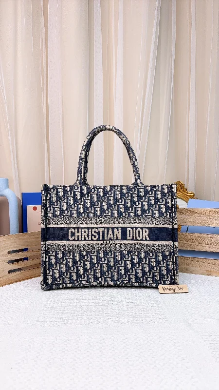 Dior Navy Oblique Medium Book Tote