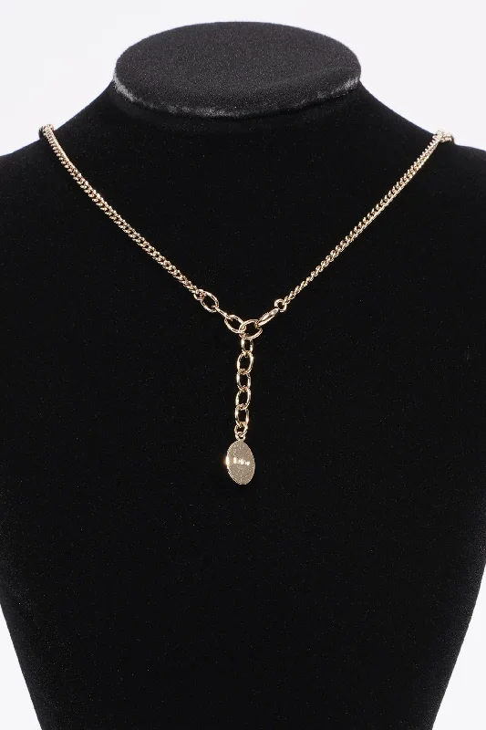 Christian Dior DIOR Diamond Logo Necklace Gold Base Metal