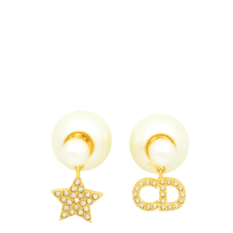 Christian Dior Gold Finish Tribales Drop Earrings