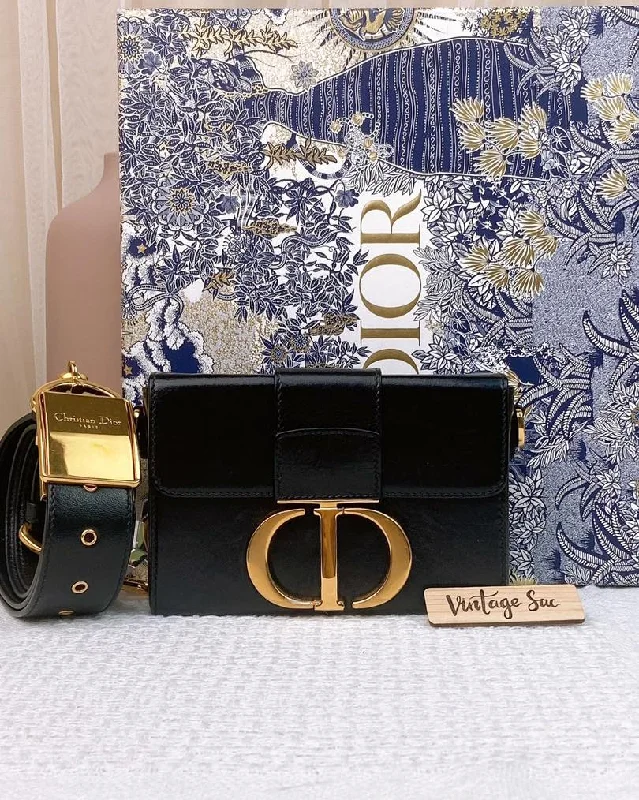 Dior Black Calfskin 30 Montaigne Box Bag GHW