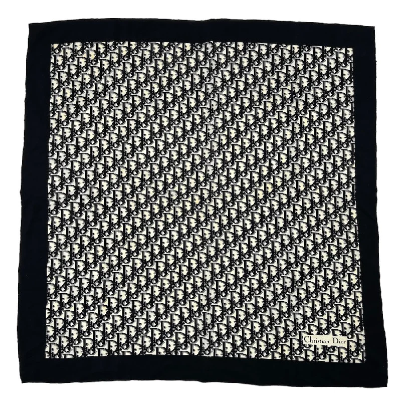 DIOR BLACK/WHITE SILK OBLIQUE MONOGRAM SCARF 3YR98H