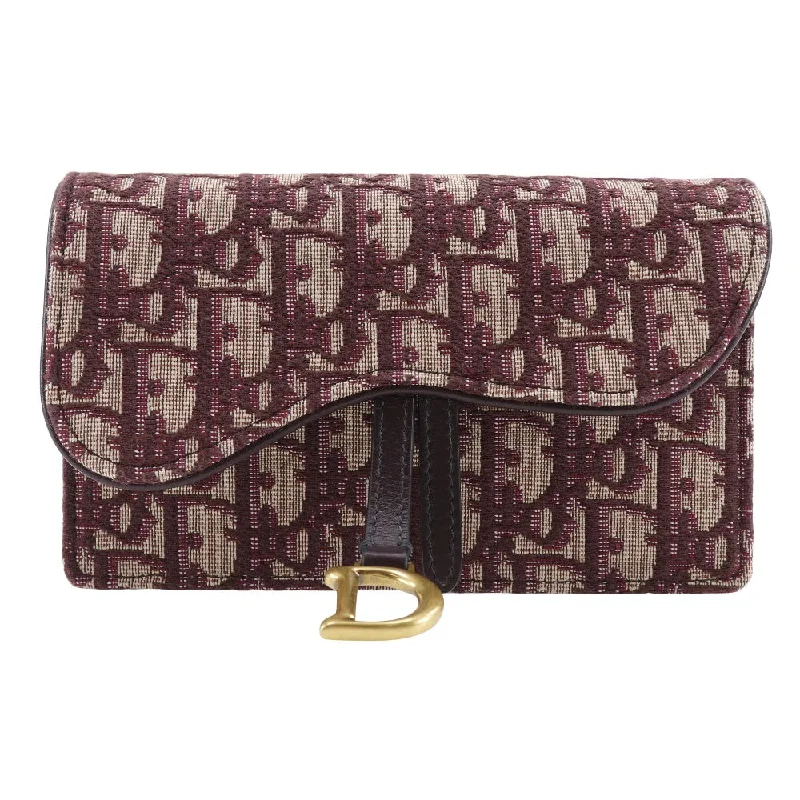 Christian Dior Waist bag canvas Bordeaux 2-way clutch Trotter saddle Women Used Authentic