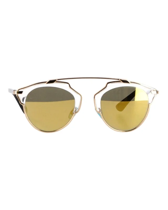 Dior So Real Sunglasses in Gold Metal