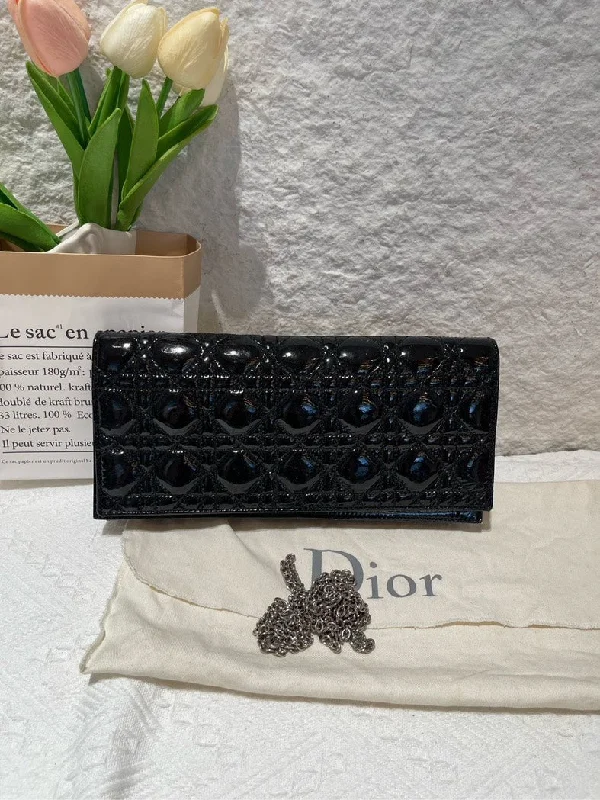 Dior Lady Dior Black Wallet On Chain Medium