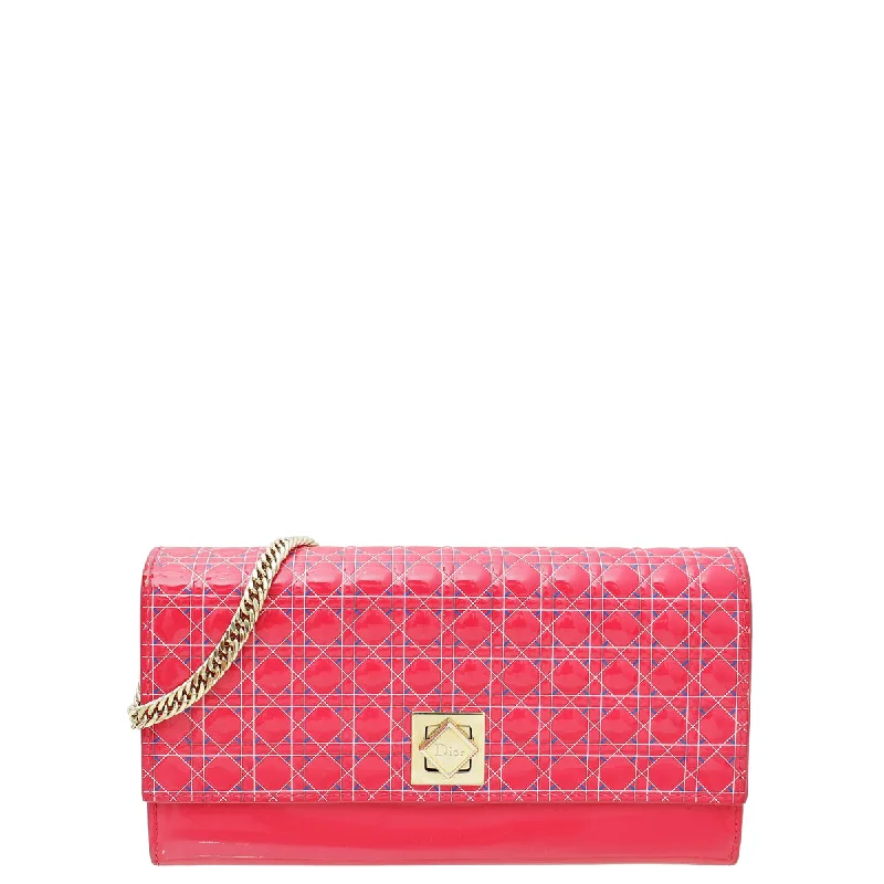 Christian Dior Pink Cannage Turn Me Dior Croisiere Wallet On Chain