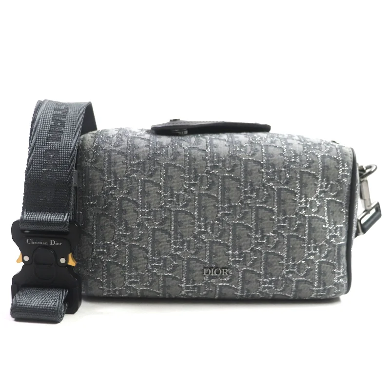 Dior Shoulder Bag 1ADPO249DOS Part: Leather, Canvas gray Oblique LINGOT Rango 22 mens Used Authentic