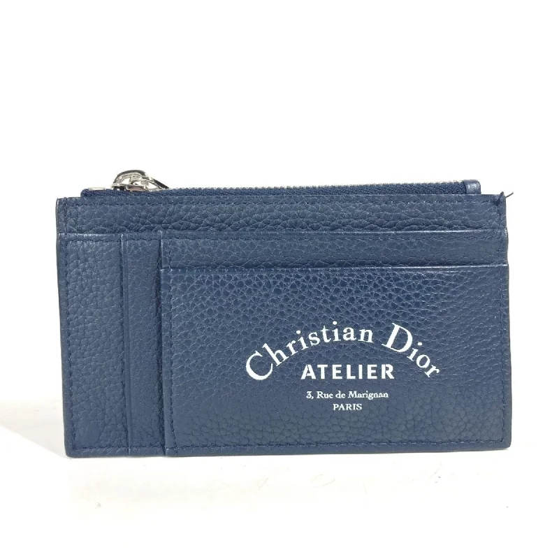 Christian Dior Dior Wallet Coin Purse Bicolor Atelier Fragment Case Wallet/Coin Leather Men's Women's Navy