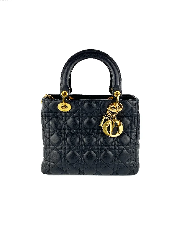 Dior Medium Lady Dior Black Bag