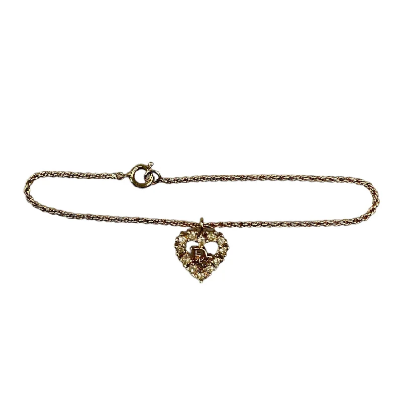 DIOR rhinestone heart charm bracelet